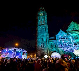 Big crowds watch Rochdale’s Christmas lights switch on