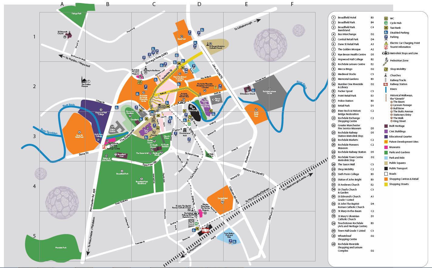 Rochdale Town Centre Map